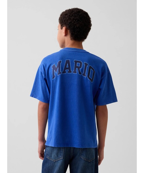 GAP(ギャップ)の「スーパーマリオブラザーズ リラックスフィット グラフィックTシャツ (キッズ)(Tシャツ/カットソー・キッズ・ブルー/オフホワイト/グレー/ネイビー/ピンク・110cm/120cm/130cm/140cm/150cm/160cm)」の7枚目の写真