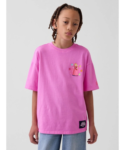 GAP(ギャップ)の「スーパーマリオブラザーズ リラックスフィット グラフィックTシャツ (キッズ)(Tシャツ/カットソー・キッズ・ブルー/オフホワイト/グレー/ネイビー/ピンク・110cm/120cm/130cm/140cm/150cm/160cm)」の8枚目の写真