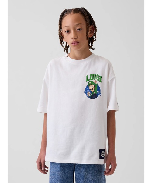 GAP(ギャップ)の「スーパーマリオブラザーズ リラックスフィット グラフィックTシャツ (キッズ)(Tシャツ/カットソー・キッズ・ブルー/オフホワイト/グレー/ネイビー/ピンク・110cm/120cm/130cm/140cm/150cm/160cm)」の10枚目の写真