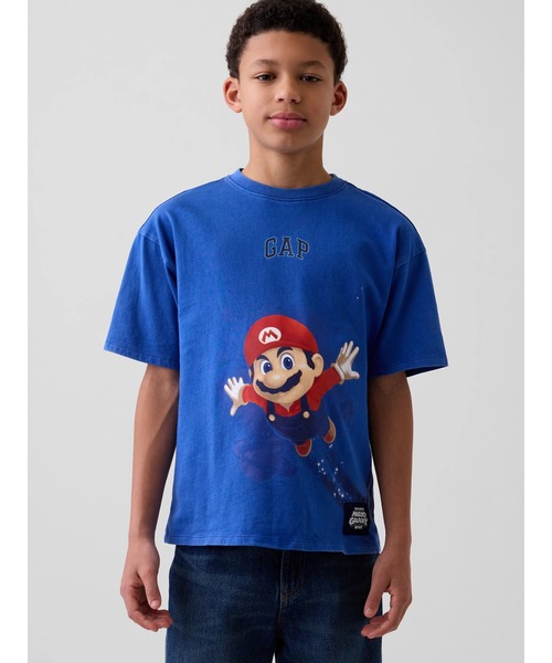 GAP(ギャップ)の「スーパーマリオブラザーズ リラックスフィット グラフィックTシャツ (キッズ)(Tシャツ/カットソー・キッズ・ブルー/オフホワイト/グレー/ネイビー/ピンク・110cm/120cm/130cm/140cm/150cm/160cm)」の21枚目の写真