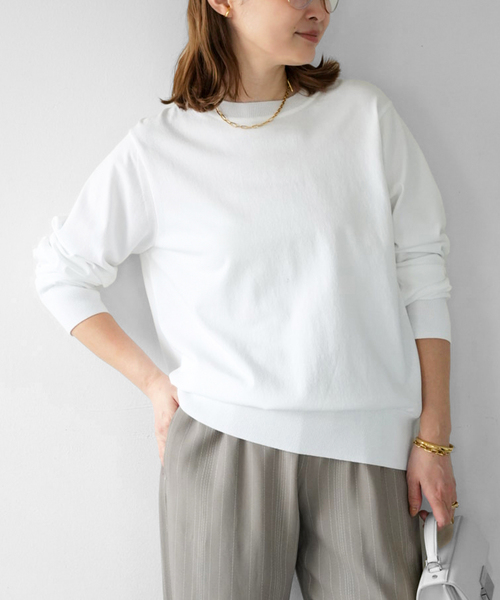 Deuxieme Classe（ドゥーズィエムクラス）の「*LOREL クルーネックプルオーバー（ニット/セーター・レディース・ホワイト/グレー/ネイビー・FREE）」の2枚目の写真