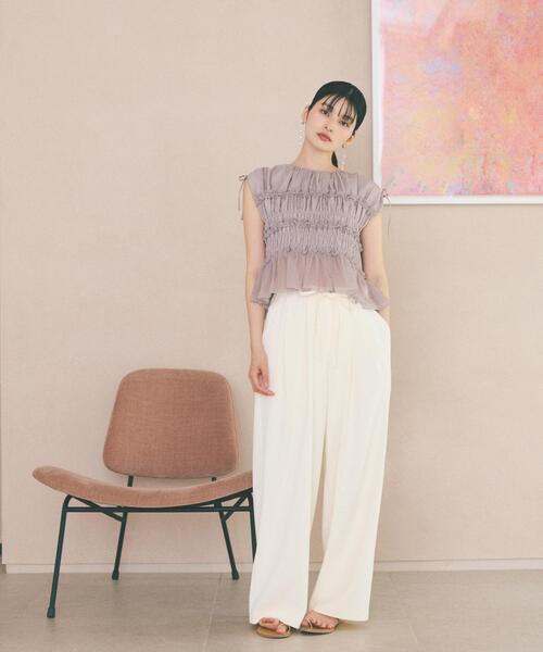 PROPORTION BODY DRESSING(プロポーションボディドレッシング)の「【加藤栞さん着用】<a>イージーパンツ / 1216139401(その他パンツ・レディース・ホワイト/ベージュ/ブラック・SMALL/MEDIUM/P/S)」の1枚目の写真