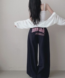 バッグプリントワイドスエットパンツ