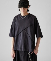 Lui's（ルイス）の「【Neucon】REBUILD SEAM WIDE SHORT TEE / リビルド切替ワイドショートTシャツ（Tシャツ/カットソー）」