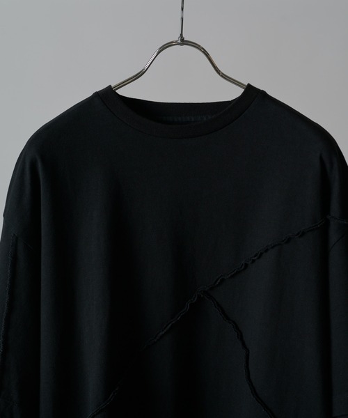 Lui's（ルイス）の「【Neucon】REBUILD SEAM WIDE SHORT TEE / リビルド切替ワイドショートTシャツ（Tシャツ/カットソー・メンズ・ホワイト/ブラック/グレー・1/2）」の12枚目の写真