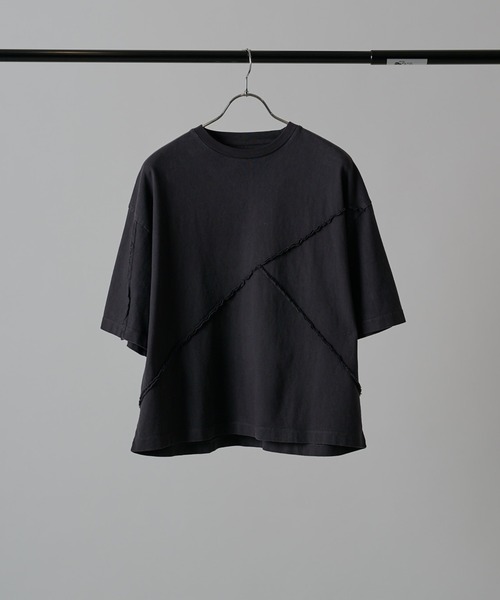 Lui's（ルイス）の「【Neucon】REBUILD SEAM WIDE SHORT TEE / リビルド切替ワイドショートTシャツ（Tシャツ/カットソー・メンズ・ホワイト/ブラック/グレー・1/2）」の17枚目の写真