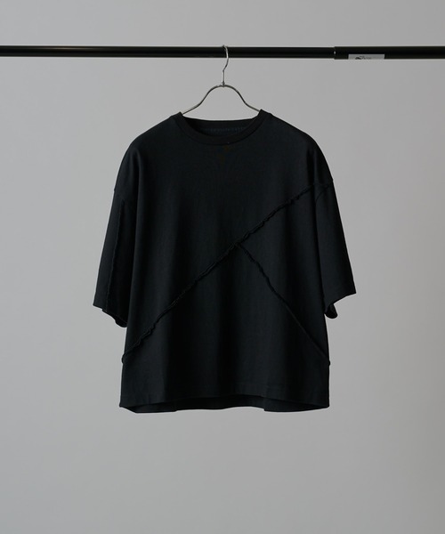 Lui's（ルイス）の「【Neucon】REBUILD SEAM WIDE SHORT TEE / リビルド切替ワイドショートTシャツ（Tシャツ/カットソー・メンズ・ホワイト/ブラック/グレー・1/2）」の11枚目の写真