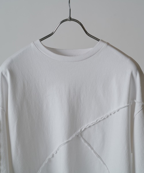 Lui's（ルイス）の「【Neucon】REBUILD SEAM WIDE SHORT TEE / リビルド切替ワイドショートTシャツ（Tシャツ/カットソー・メンズ・ホワイト/ブラック/グレー・1/2）」の9枚目の写真
