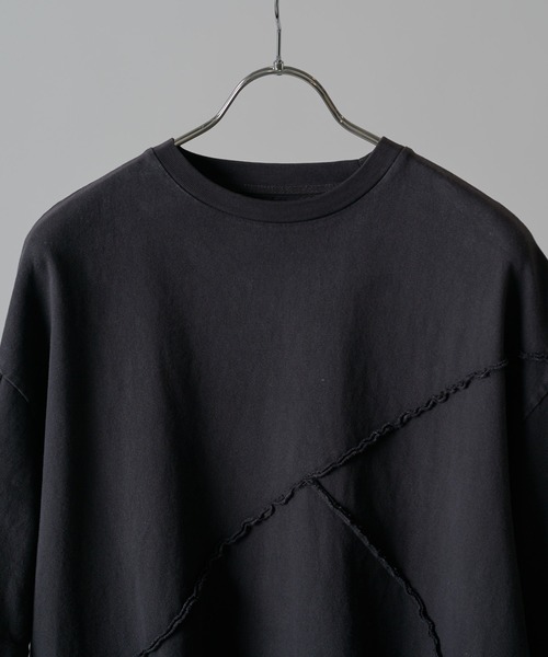 Lui's（ルイス）の「【Neucon】REBUILD SEAM WIDE SHORT TEE / リビルド切替ワイドショートTシャツ（Tシャツ/カットソー・メンズ・ホワイト/ブラック/グレー・1/2）」の18枚目の写真