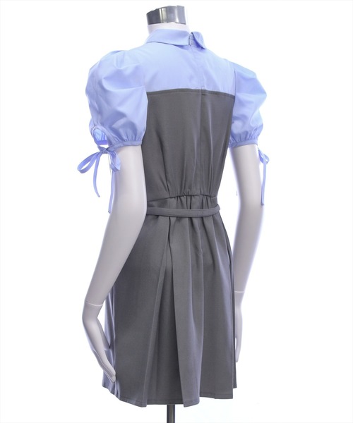 clear（クリア）の「レイヤードシャツベルト付きミニワンピース［骨格ウェーブ/華奢見え/ドッキングデザイン/フェミニン］（ワンピース・レディース・ベージュ/グレー・F）」の20枚目の写真