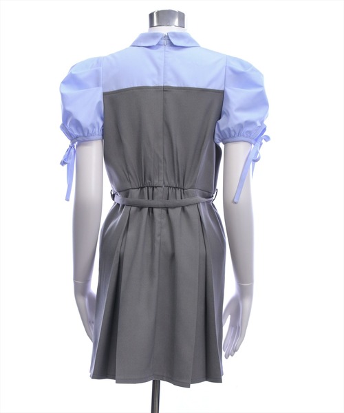 clear（クリア）の「レイヤードシャツベルト付きミニワンピース［骨格ウェーブ/華奢見え/ドッキングデザイン/フェミニン］（ワンピース・レディース・ベージュ/グレー・F）」の21枚目の写真