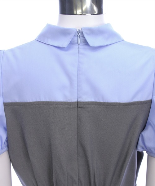 clear（クリア）の「レイヤードシャツベルト付きミニワンピース［骨格ウェーブ/華奢見え/ドッキングデザイン/フェミニン］（ワンピース・レディース・ベージュ/グレー・F）」の22枚目の写真