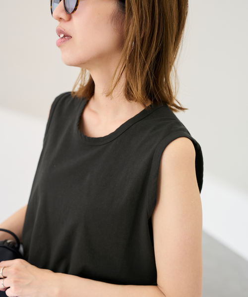 FRAMeWORK(フレームワーク)の「スリーブレスプルオーバー(Tシャツ/カットソー・レディース・ホワイト/チャコールグレー/イエロー・FREE)」の9枚目の写真