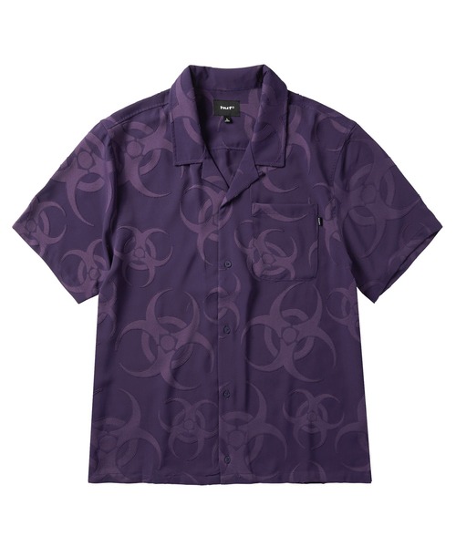 HUF(ハフ)の「SECTOR JACQUARD SS SHIRT(シャツ/ブラウス・メンズ・オフホワイト/パープル・XL/L/M/S)」の2枚目の写真