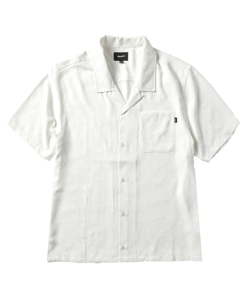 HUF(ハフ)の「SECTOR JACQUARD SS SHIRT(シャツ/ブラウス・メンズ・オフホワイト/パープル・XL/L/M/S)」の1枚目の写真