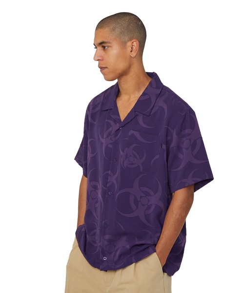 HUF(ハフ)の「SECTOR JACQUARD SS SHIRT(シャツ/ブラウス・メンズ・オフホワイト/パープル・XL/L/M/S)」の9枚目の写真