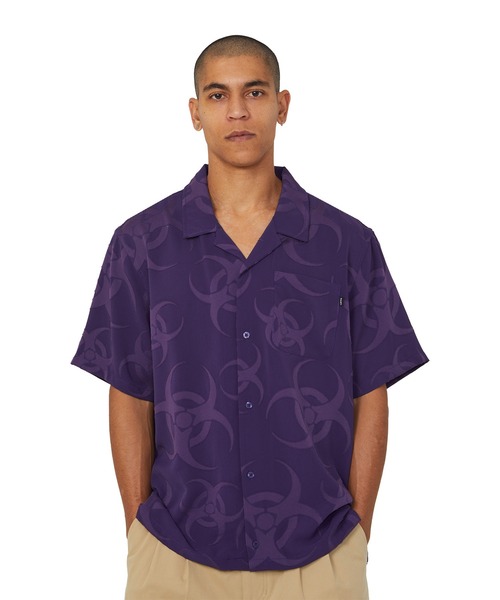 HUF(ハフ)の「SECTOR JACQUARD SS SHIRT(シャツ/ブラウス・メンズ・オフホワイト/パープル・XL/L/M/S)」の8枚目の写真