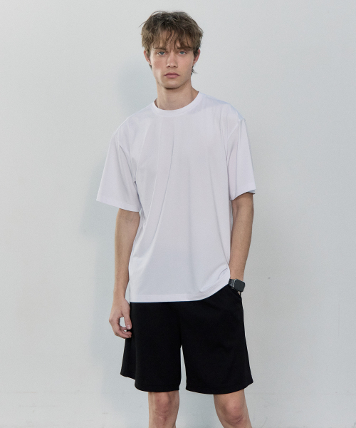 BASIC HOUSE（ベーシックハウス）の「[2PACK] クール機能性エアドライレギュラーフィット半袖Tシャツ2パック (3色)（Tシャツ/カットソー・メンズ・チャコールグレー/ホワイト/ブラック・100/105/110/115/120/85/90/95）」の20枚目の写真