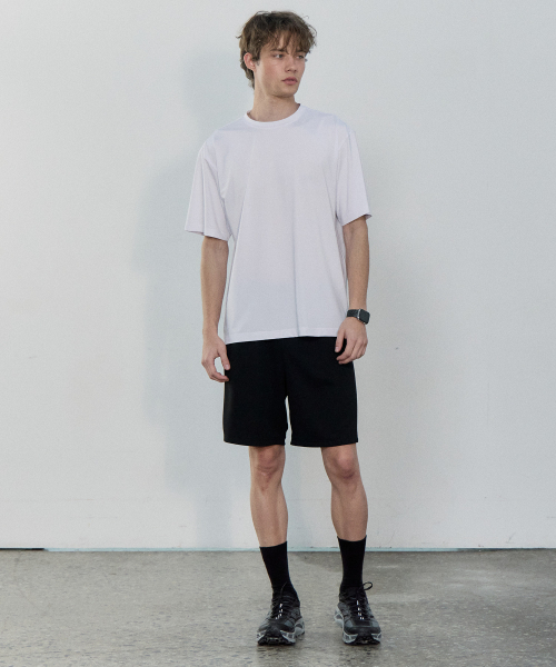 BASIC HOUSE（ベーシックハウス）の「[2PACK] クール機能性エアドライレギュラーフィット半袖Tシャツ2パック (3色)（Tシャツ/カットソー・メンズ・チャコールグレー/ホワイト/ブラック・100/105/110/115/120/85/90/95）」の22枚目の写真