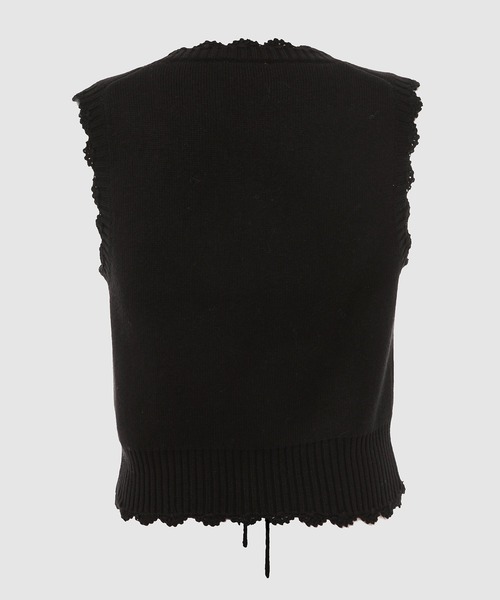 GANNI(ガニー)の「Cotton Cashmere Crochet Applique Vest(ベスト・レディース・ブラック・M/S/XS)」の8枚目の写真