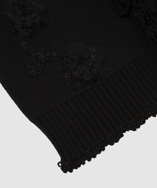 GANNI(ガニー)の「Cotton Cashmere Crochet Applique Vest(ベスト・レディース・ブラック・M/S/XS)」の7枚目の写真