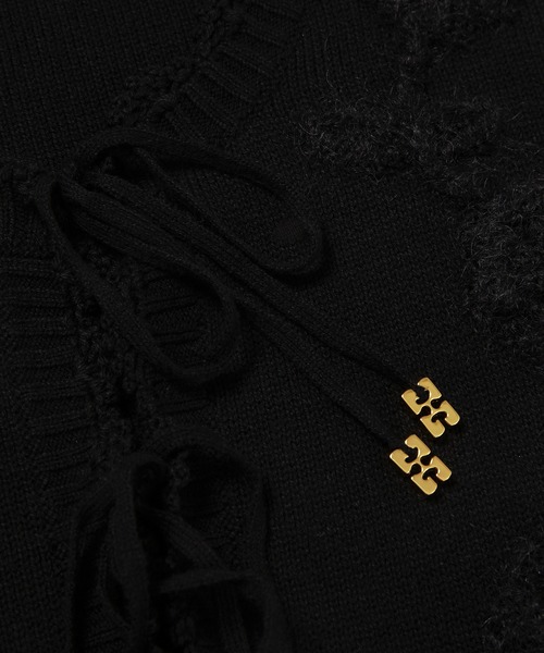 GANNI(ガニー)の「Cotton Cashmere Crochet Applique Vest(ベスト・レディース・ブラック・M/S/XS)」の6枚目の写真