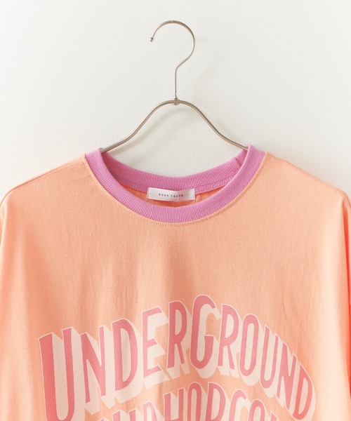 Chick（チック）の「Pop Logo College-Style Ringer T-Shirt / ポップロゴカレッジ風リンガーTシャツ 秋 秋服 2026年秋冬（Tシャツ/カットソー・レディース・ブラック/オレンジ/アイボリー・FREE）」の4枚目の写真