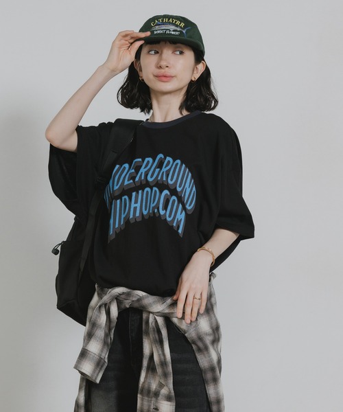 Chick（チック）の「Pop Logo College-Style Ringer T-Shirt / ポップロゴカレッジ風リンガーTシャツ 秋 秋服 2026年秋冬（Tシャツ/カットソー・レディース・ブラック/オレンジ/アイボリー・FREE）」の13枚目の写真