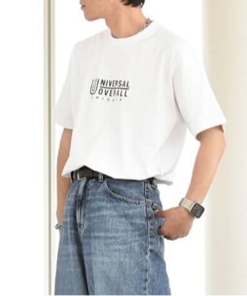 UNIVERSAL OVERALL(ユニバーサルオーバーオール)の「【MonoMax × 小泉孝太郎】UNIVERSAL OVERALL ユニバーサルオーバーオール DAILYプリントTシャツ「小泉孝太郎さん着用モデル」(Tシャツ/カットソー・メンズ・アイボリー/ブラック/ネイビー/グリーン/ホワイト・XL/L/M/S)」の7枚目の写真