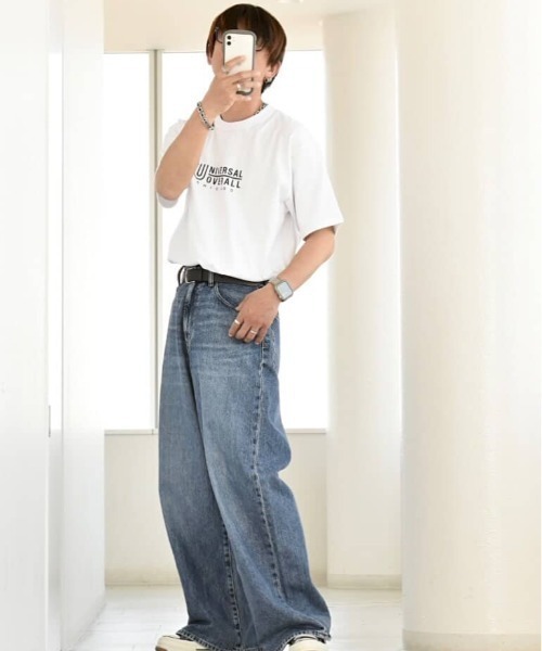 UNIVERSAL OVERALL(ユニバーサルオーバーオール)の「【MonoMax × 小泉孝太郎】UNIVERSAL OVERALL ユニバーサルオーバーオール DAILYプリントTシャツ「小泉孝太郎さん着用モデル」(Tシャツ/カットソー・メンズ・アイボリー/ブラック/ネイビー/グリーン/ホワイト・XL/L/M/S)」の9枚目の写真