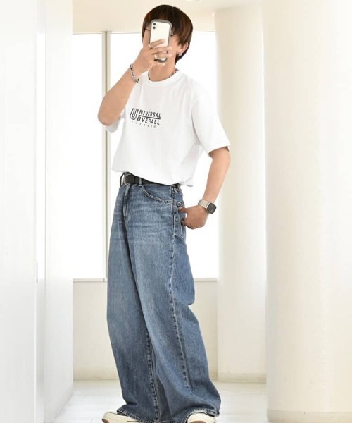 UNIVERSAL OVERALL(ユニバーサルオーバーオール)の「【MonoMax × 小泉孝太郎】UNIVERSAL OVERALL ユニバーサルオーバーオール DAILYプリントTシャツ「小泉孝太郎さん着用モデル」(Tシャツ/カットソー・メンズ・アイボリー/ブラック/ネイビー/グリーン/ホワイト・XL/L/M/S)」の10枚目の写真