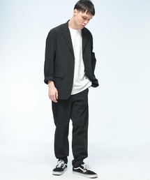 S＆SONS（エスアンドサンズ）の「S＆SONS (エスアンドサンズ) ナイロン素材 カジュアルスーツ 上下セット ジャケット パンツ セットアップ ストレッチ ナイロン 無地（スーツセット）」