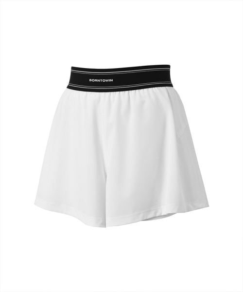 BORN TO WIN（ボーントゥウィン）の「W DOUBLE LINE BAND FLARE SHORTS [WHITE]（その他パンツ・レディース・その他・1/2/3）」の2枚目の写真