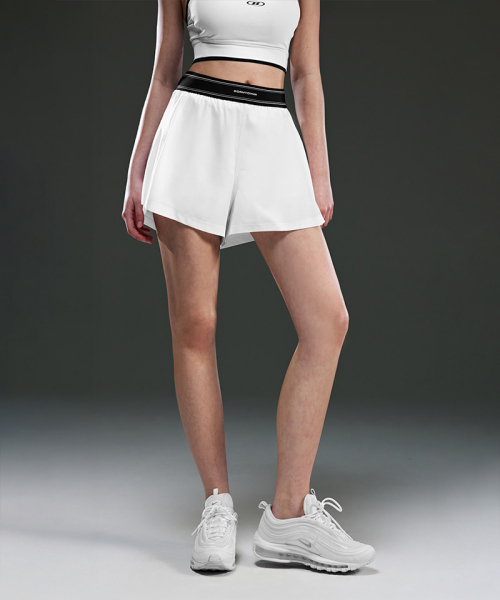 BORN TO WIN（ボーントゥウィン）の「W DOUBLE LINE BAND FLARE SHORTS [WHITE]（その他パンツ・レディース・その他・1/2/3）」の4枚目の写真