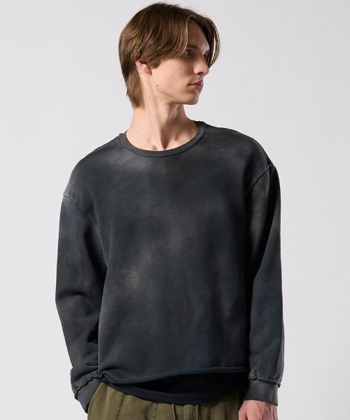 wjk(ダヴルジェイケイ)の「msw1865- fade cut-off sweatshirt スウェット(7136 mj84j)(スウェット・メンズ・ベージュ/ネイビー/ブラック・S/M/L/XL)」の6枚目の写真