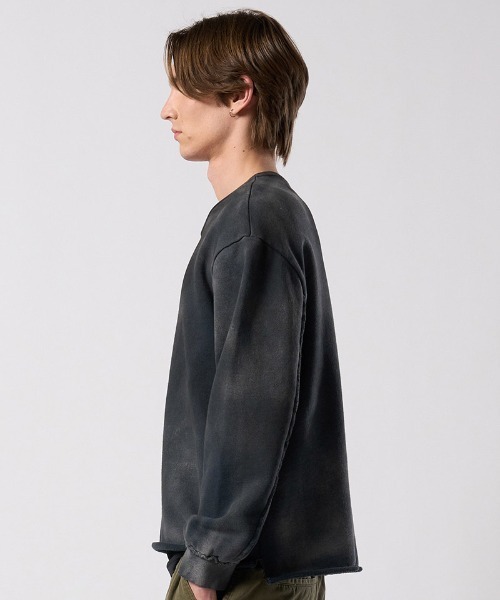 wjk(ダヴルジェイケイ)の「msw1865- fade cut-off sweatshirt スウェット(7136 mj84j)(スウェット・メンズ・ベージュ/ネイビー/ブラック・S/M/L/XL)」の7枚目の写真