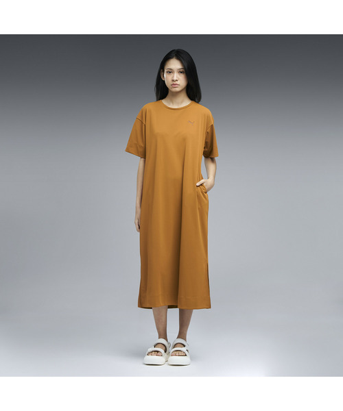 PUMA（プーマ）の「PUMA プーマ ウィメンズ ESS エレベーテッド クール ドレス（ワンピース・レディース・ゴールド系その他/ブラック・LARGE/SMALL/X-LARGE/MEDIUM）」の3枚目の写真