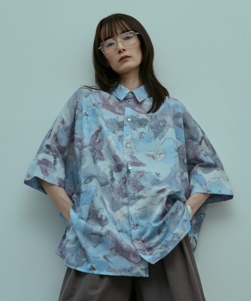 flaeu(フラユ)の「Blur Flower Shirt(シャツ/ブラウス・レディース・ブルー/ピンク・FREE)」の11枚目の写真