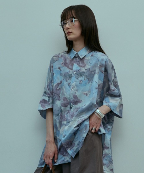 flaeu(フラユ)の「Blur Flower Shirt(シャツ/ブラウス・レディース・ブルー/ピンク・FREE)」の12枚目の写真