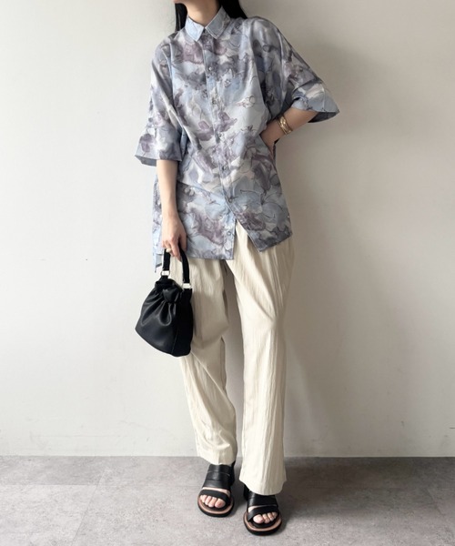 flaeu(フラユ)の「Blur Flower Shirt(シャツ/ブラウス・レディース・ブルー/ピンク・FREE)」の16枚目の写真