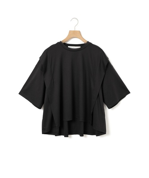 MidiUmi（ミディウミ）の「MidiUmi ショルダータックプルオーバー（Tシャツ/カットソー・レディース・オフホワイト/ブラック/チャコールグレー・FREE）」の2枚目の写真