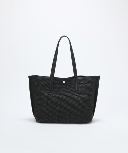 Breath TOPKAPI(ブレストプカピ)の「【Breath TOPKAPI】レザーコンビ 雑材風 シンプル トートバッグ チャーム付き A4 / 軽量(トートバッグ・レディース・ベージュ/ブラック・FREE)」の7枚目の写真