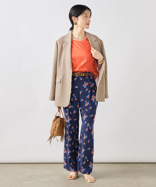 NOLLEY’S(ノーリーズ)の「ウォッシャブルスカーレット柄タックパンツ(その他パンツ・レディース・ブルー系その他6・38/36)」の7枚目の写真