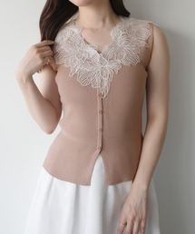 SHEER RIB RIBBON KNIT TOPS（ニット/セーター）｜CLANE（クラネ）の