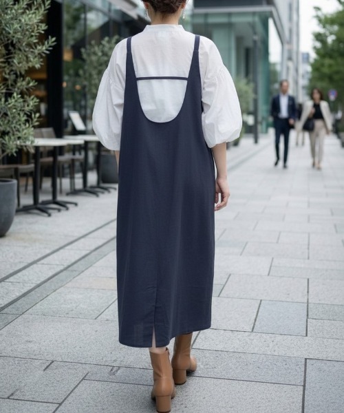 GIVERNY(ジヴェルニー)の「【大人可愛いを叶える】パール付きVネックキャミワンピース(ワンピース・レディース・ピンク/ネイビー/ブラック・FREE)」の21枚目の写真