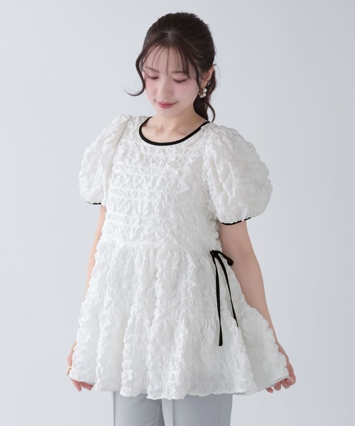 【m♡】【新品】fitmore ぷっくりチェックティアードトップス ぷっくりチェックティアードトップス（その他トップス）｜Fit more