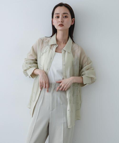 SENSE OF PLACE by URBAN RESEARCH(センスオブプレイスバイアーバンリサーチ)の「シシュウシアーシャツ(シャツ/ブラウス・レディース・ブラウン/ライトブルー/ベージュ/チャコールグレー・ONE)」の16枚目の写真