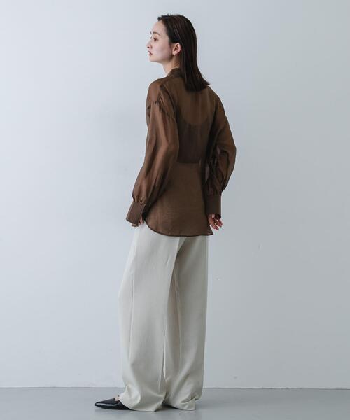 SENSE OF PLACE by URBAN RESEARCH(センスオブプレイスバイアーバンリサーチ)の「シシュウシアーシャツ(シャツ/ブラウス・レディース・ブラウン/ライトブルー/ベージュ/チャコールグレー・ONE)」の13枚目の写真