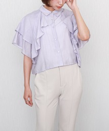 libelle more（リベル モア）の「ボリュームフリルクロップドシャツ（シャツ/ブラウス）」
