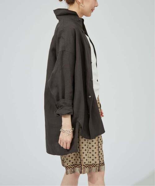TICCA(ティッカ)の「TICCA ティッカ 別注リネンスクエアビッグシャツ TBFS-543(シャツ/ブラウス・レディース・サックスブルー/オリーブ/ピンク/ブラウン/ホワイト・FREE)」の15枚目の写真